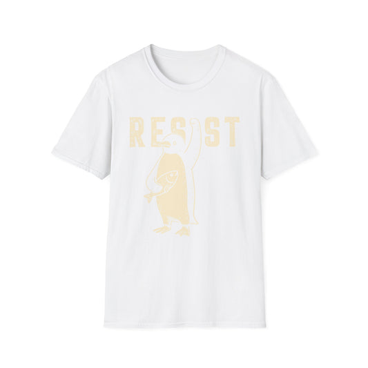 Resist Penguin Unisex Softstyle T-Shirt | Eco-Friendly Graphic Tee